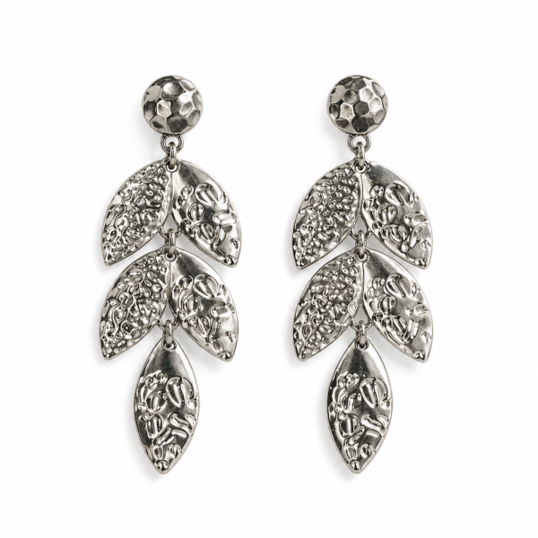Boucles Feuillage Argent Luxe