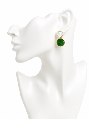 Boucles Élégance Émeraude & Nacre