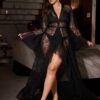 Kimono Nuit Noir Impérial – Séduction Élégante