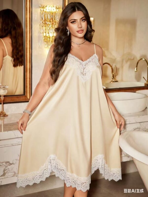 Nuisette Satin Ivoire Élégance – Dentelle Fine