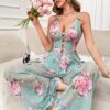 Pyjama Velours Fleuri – Douceur Élégante