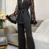 Ensemble Nuit Élégance Noire Dentelle Luxe