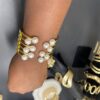 Bracelet Manchette Perles Élégance Dorée