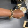 Bracelet Manchette Courbe Luxe Or