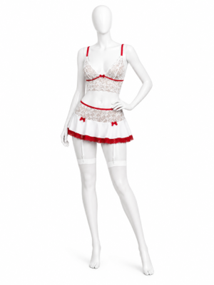 Ensemble Lingerie Blanc & Rouge Romance Chic