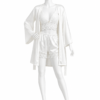 Ensemble Satin Royal Blanc – 3 Pièces Élégance Luxe