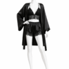 Ensemble Nuit Sensation Noir – Satin & Dentelle 3 Pièces Ensemble Nuit Sensation Noir – Satin & Dentelle 3 Pièces