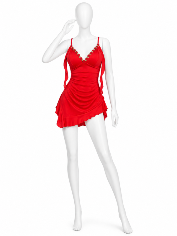 Nuisette Rouge Satin Glamour – Élégance Sensuelle
