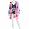 Kimono Satin Floral Romance