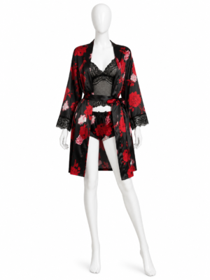 Kimono Satin Black Romance
