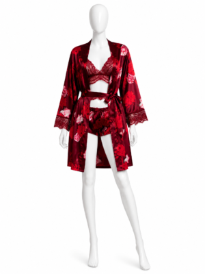 Kimono Satin Rouge Passion