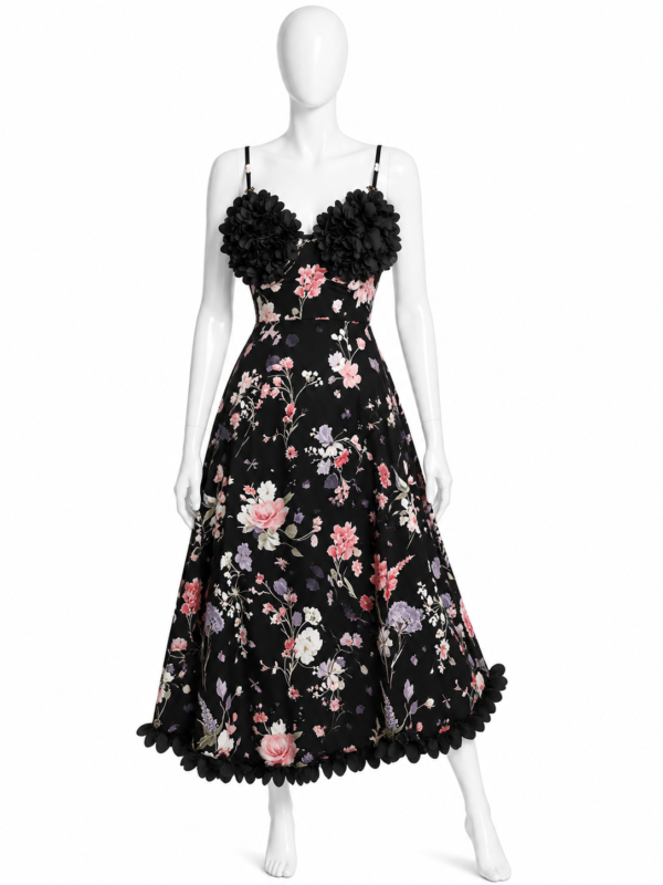 Robe Florale Black Romance
