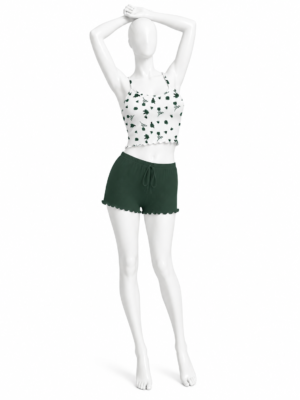 Pyjama Floral Vert Émeraude