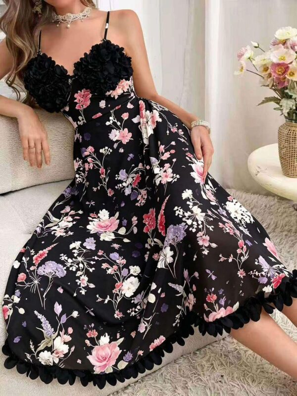 Robe Florale Black Romance