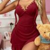 Nuisette Satin Rouge Passion – Élégance Séduisante