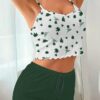 Pyjama Floral Vert Émeraude Pyjama Floral Vert Émeraude