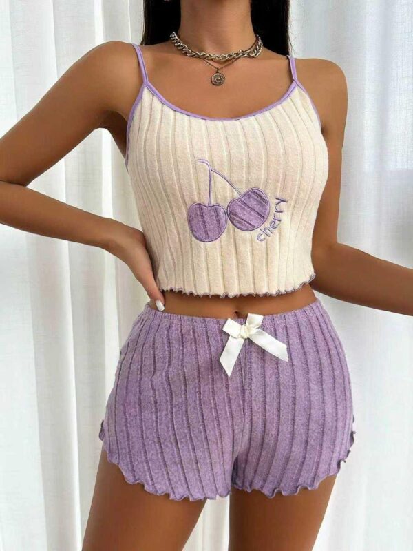 Pyjama Lavender Cherry 2 Pièces