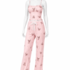 Pyjama Papillon Rose Poudré – Ensemble 2 Pièces Douceur & Élégance