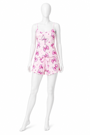 Pyjama Pink Ribbon – Ensemble 2 Pièces Débardeur & Short