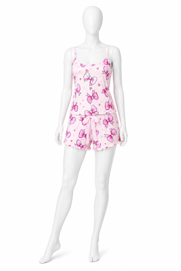 Pyjama Pink Ribbon – Ensemble 2 Pièces Débardeur & Short