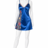 Nuisette Satin Bleu Saphir – Élégance Florale