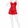 Robe Babydoll Sensuelle en Dentelle Transparente – Rouge Passion