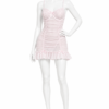 Robe Babydoll Rose Poudré en Dentelle Transparente