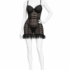 Robe Babydoll Élégance Noire en Dentelle Transparente