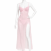 Nuisette Longue Transparente Rose Papillon – Élégance & Séduction