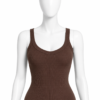 Débardeur Côtelé Femme Premium – Marron Chocolat