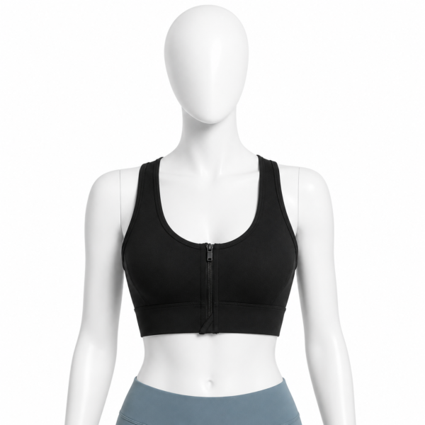 Brassière de Maintien Femme avec Fermeture Zippée – Noir