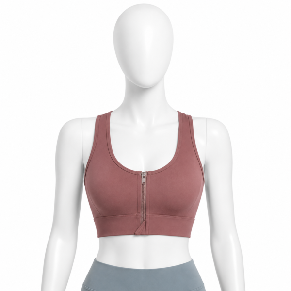 Brassière de Maintien Femme avec Fermeture Zippée – Rose Mauve