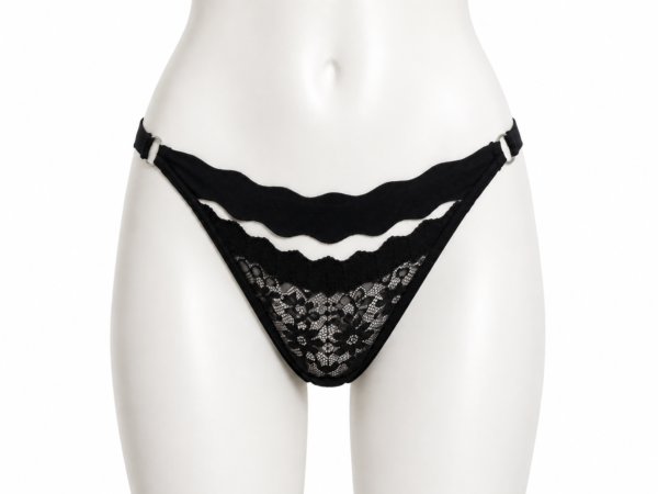 String en Dentelle Élégante – Noir