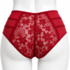 Slip Taille Haute en Dentelle Florale – Rouge