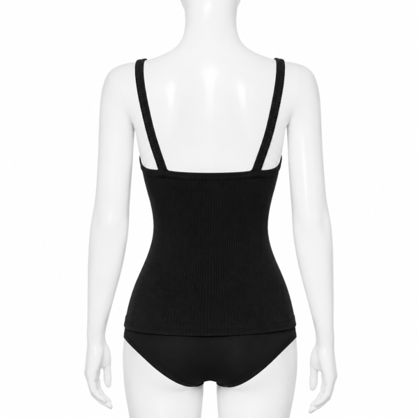 Débardeur Côtelé Femme Premium – Noir