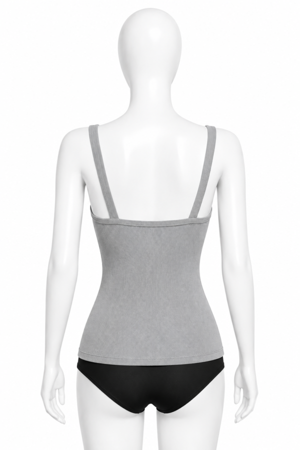 Débardeur Côtelé Femme Premium – Gris