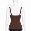 Débardeur Côtelé Femme Premium – Marron Chocolat