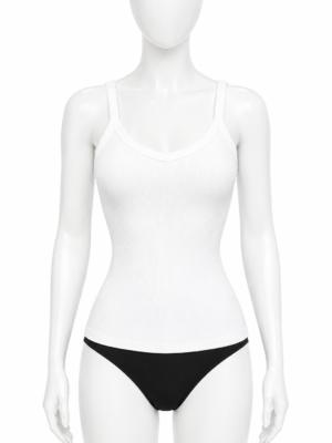 Débardeur Côtelé Femme Premium – Blanc