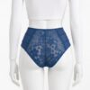 Slip Taille Haute en Dentelle Florale – Bleu Royal