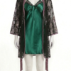 Ensemble Émeraude Prestige – Nuisette Satin & Kimono en Dentelle Ensemble Émeraude Prestige – Nuisette Satin & Kimono en Dentelle