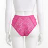 Slip Taille Haute en Dentelle Florale – Rose