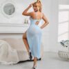 Nuisette Transparente Bleu Ciel Papillon – Élégance Sensuelle