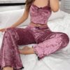 Pyjama Velours Rose Poudré – Ensemble 2 Pièces Chic & Cocooning