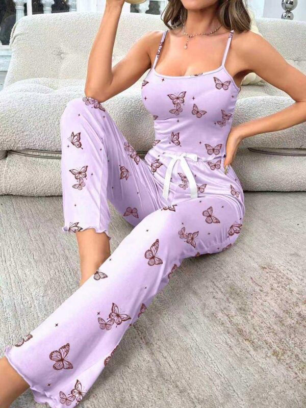 Pyjama Papillon Lavande – Ensemble 2 Pièces Confort & Élégance