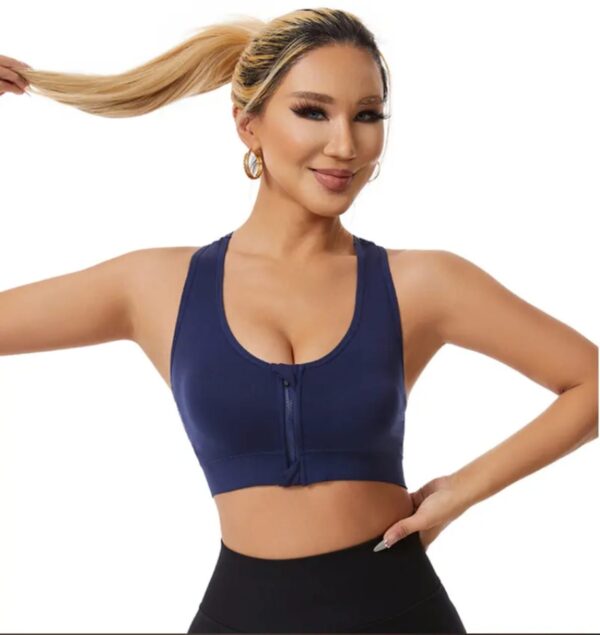 Brassière de Maintien Femme avec Fermeture Zippée – Bleu Marine