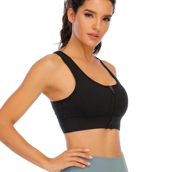 Brassière de Maintien Femme avec Fermeture Zippée – Noir