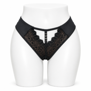 Slip Femme en Dentelle Élégance – Noir