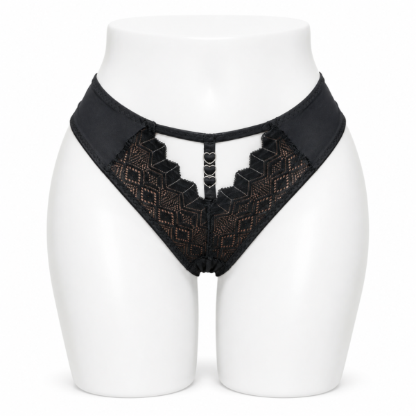 Slip Femme en Dentelle Élégance – Noir