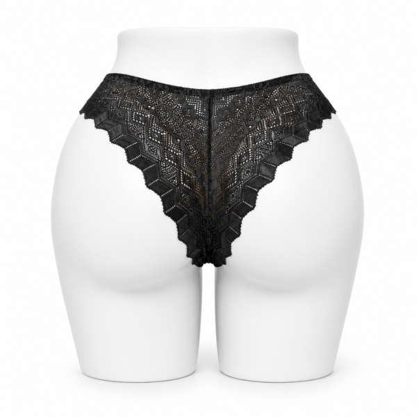 Slip Femme en Dentelle Élégance – Noir