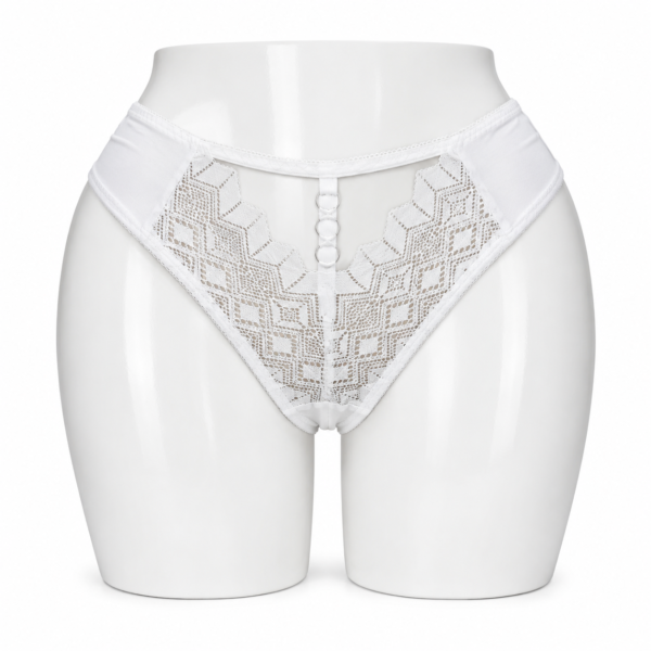 Slip Femme en Dentelle Élégance Blanc
